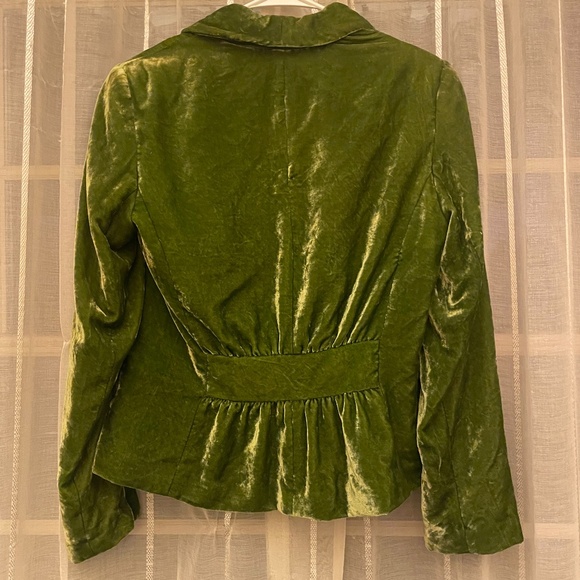 Green velvet womens jacket - Picture 2 of 10